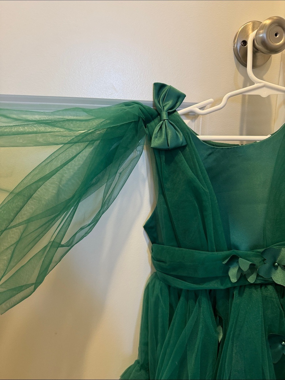Emerald Green Tulle Butterfly  Dress - Picture 8 of 8
